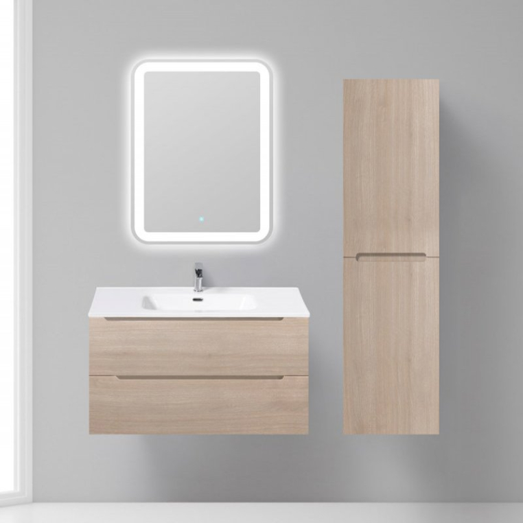 Комплект мебели BelBagno Etna 90 rovere grigio (ETNA-900-2C-SO-RG-P+BB900ETL+SPC-GRT-900-800-LED-TCH)