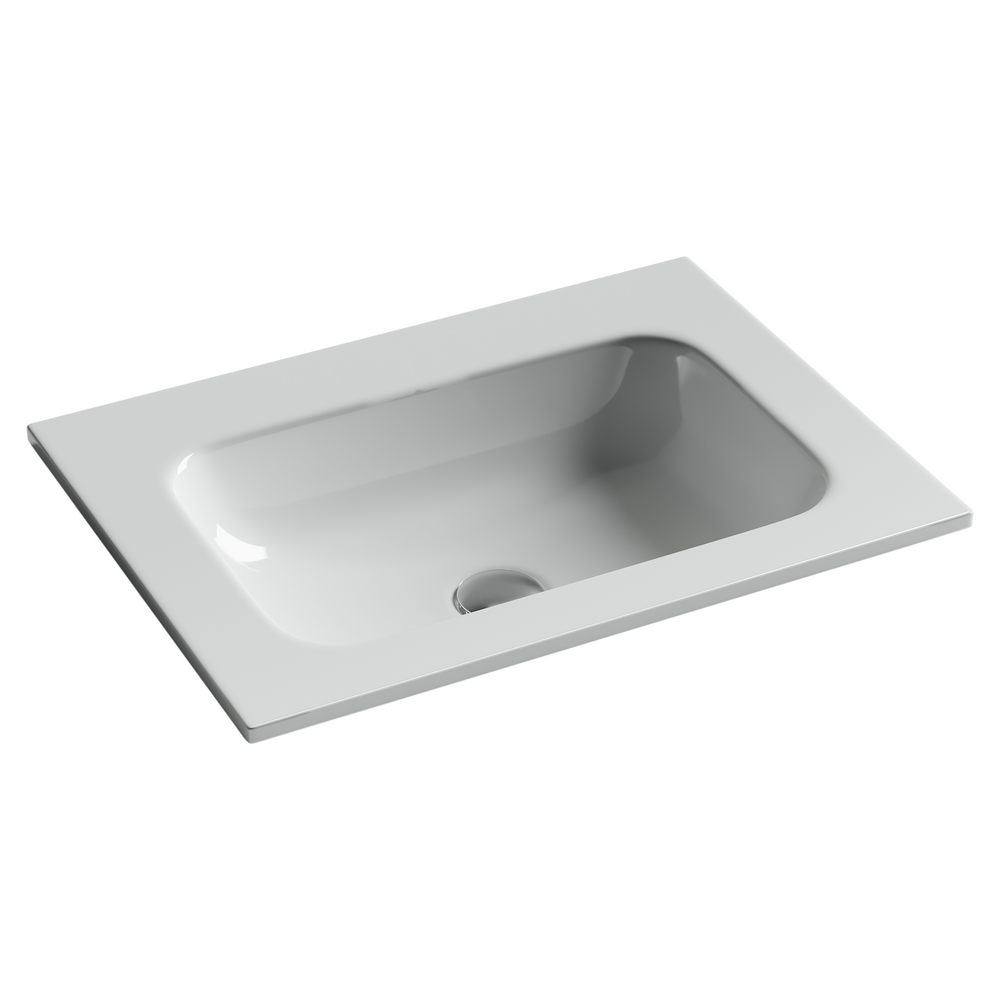 Раковина накладная мебельная Grace прямоугольная без отверстия под смеситель, 610x457x137мм, цвет белый, арт. CN7011wx