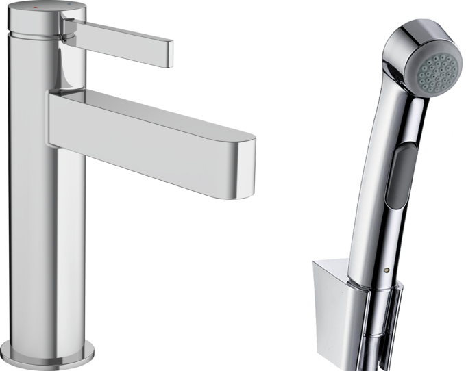 Смеситель для раковины Hansgrohe Finoris 110 с гигиеническим душем 76210000