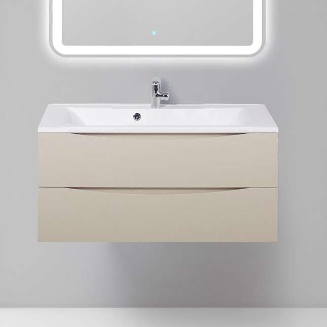 Тумба с раковиной BelBagno Marino 100 crema opaco (MARINO-1000-2C-SO-CO-P+BB1000/445-LV-MR-PR)
