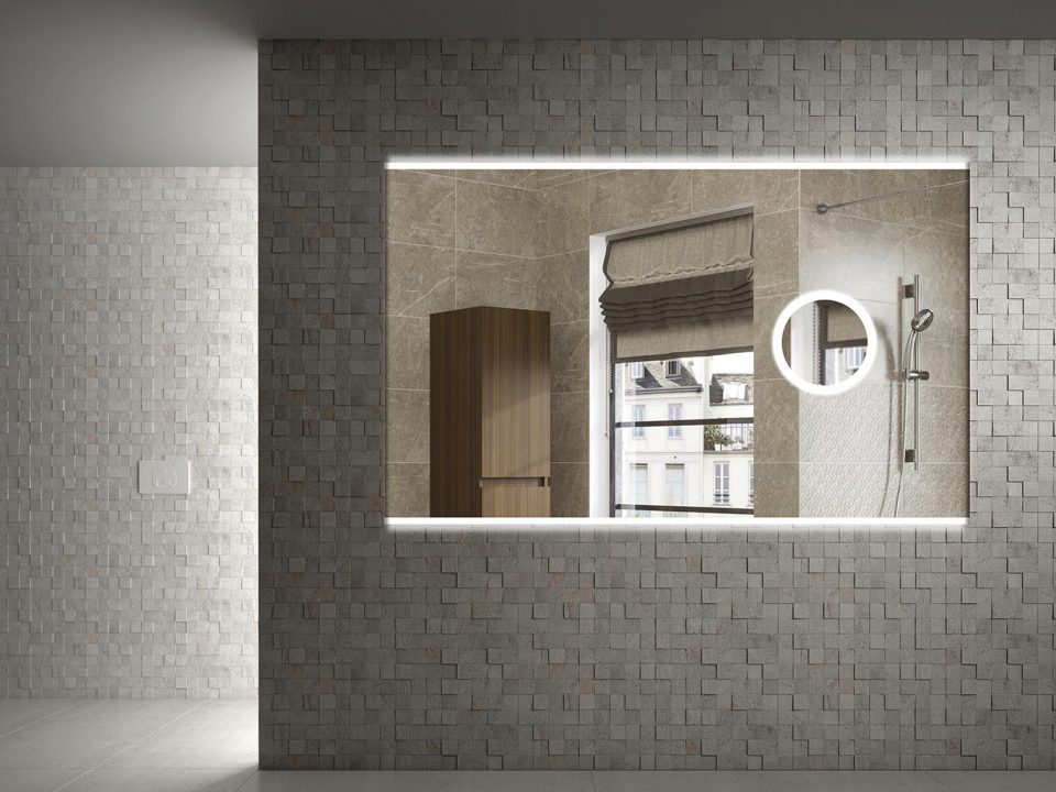 Зеркало Vallessi с увеличением и подсветкой 100*70, IP24