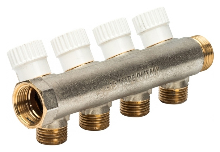 Коллектор Luxor CP 454 3/4 4 выхода 3/4"ЕК с перекрывающими кранами (68512804)