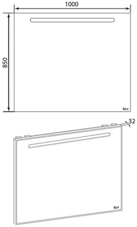 Зеркало с подсветкой Roca Laks 1000mm ZRU9302809