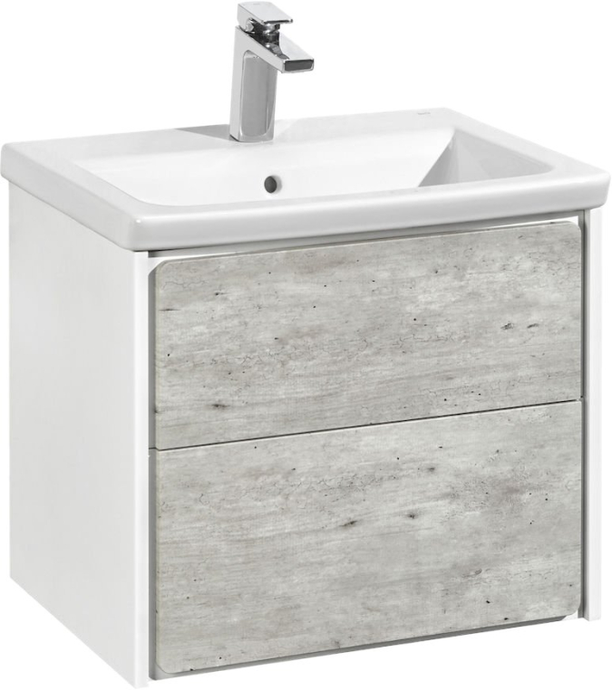 Тумба с раковиной Roca Ronda 60 белая, бетон (ZRU9303002+327472000)