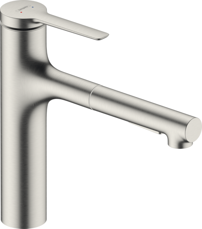 Смеситель для кухни Hansgrohe Zesis M33 74801800 с вытяжным душем, цвет сталь
