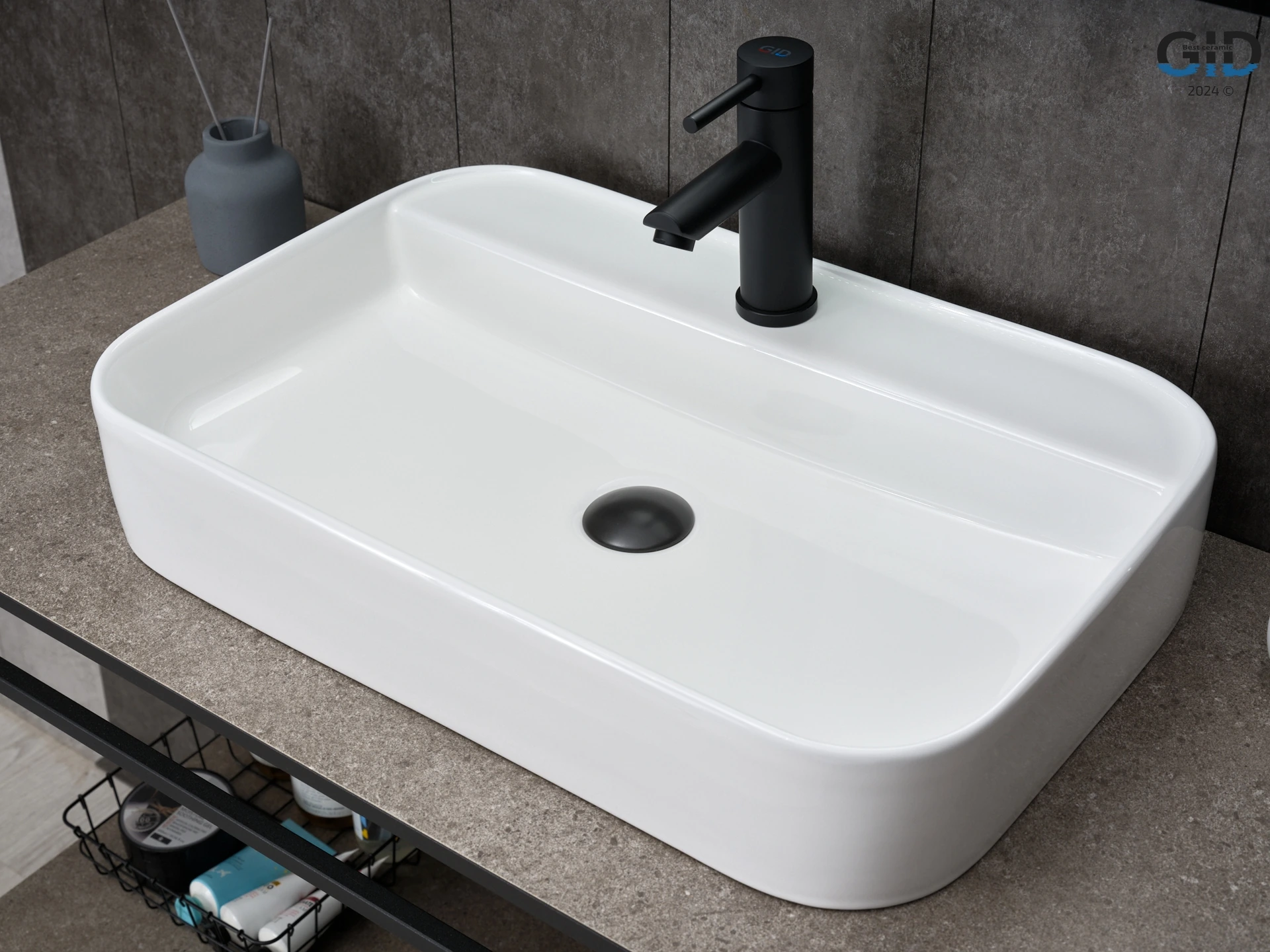 Раковина Gid N9660 51232 накладная белая 60x40x11