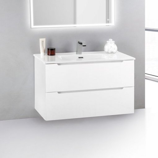 Комплект мебели BelBagno Etna 39 80 bianco lucido (ETNA39-800/390-2C-SO-BL-P+BB800/390ETL+SPC-GRT-600-800-LED-TCH)