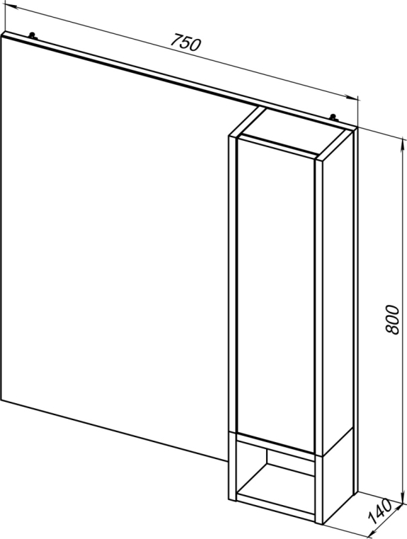 Зеркало Stworki Карлстад 75 R, дуб рошелье (00249983)
