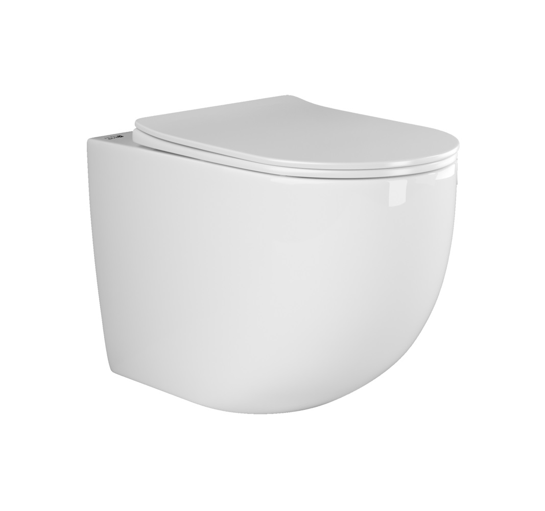 Приставные унитазы CERAMICANOVA CN1810 Унитаз соло MIA Rimless, с крепежом, с сиденьем-крышкой с микролифтом