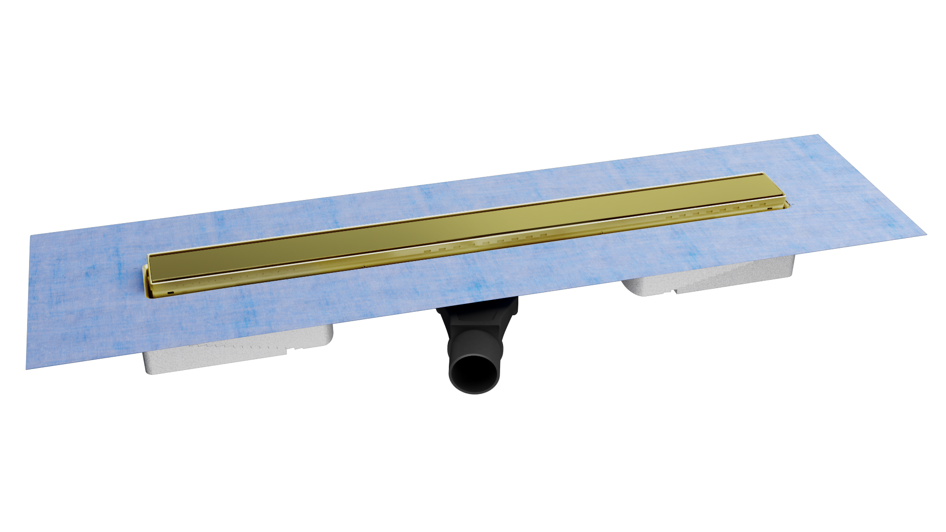 Желоб BERGES водосток напольный B1 Keramik 700 нержавеющая сталь, решетка бронза, S-сифон D50 боковой