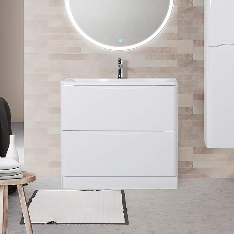 Тумба под раковину BelBagno Acqua 100 напольная bianco lucido (ACQUA-1000-2C-PIA-BL)