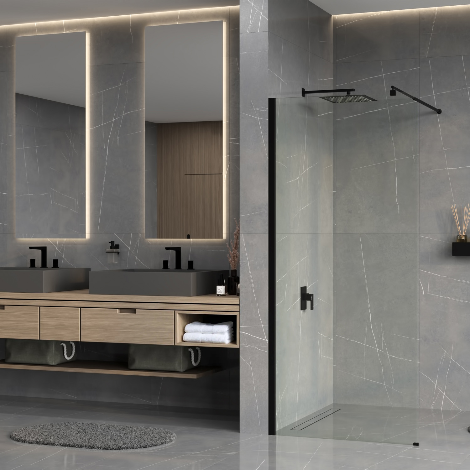 Rur 30W46MB  Душевое ограждение