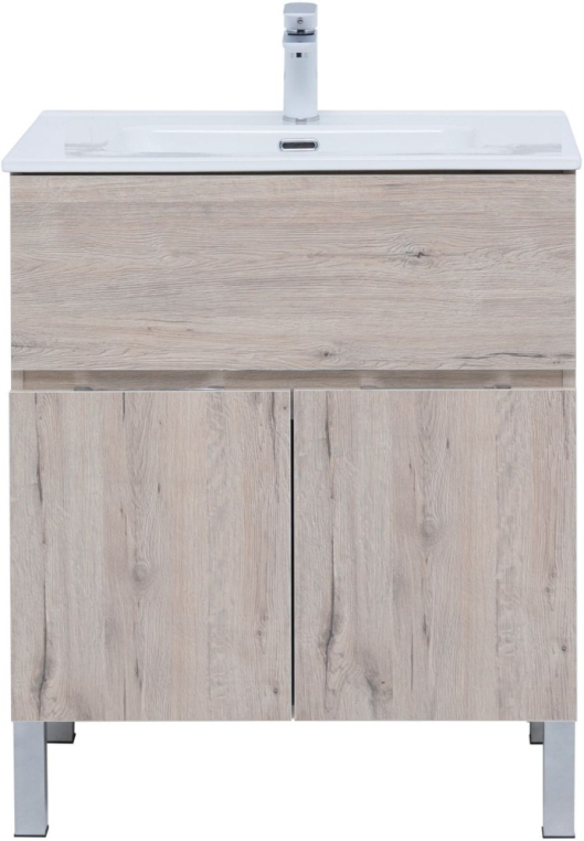 Тумба под раковину Aquanet Алвита New 70 1 ящик, 2 дверцы, дуб веллингтон белый 00303902
