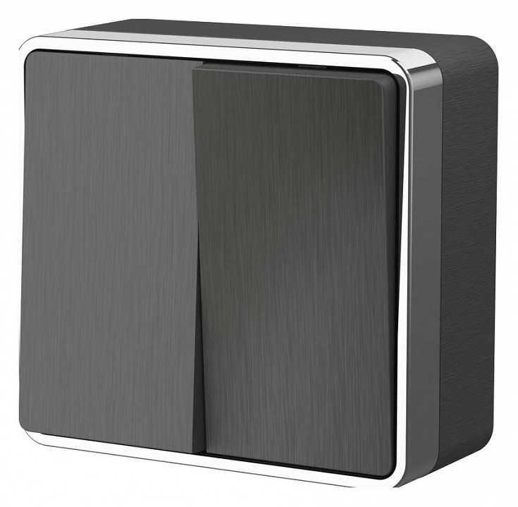 Выключатель проходной двухклавишный Werkel Gallant (графит рифленый) W5020004 Gallant (графит рифленый)