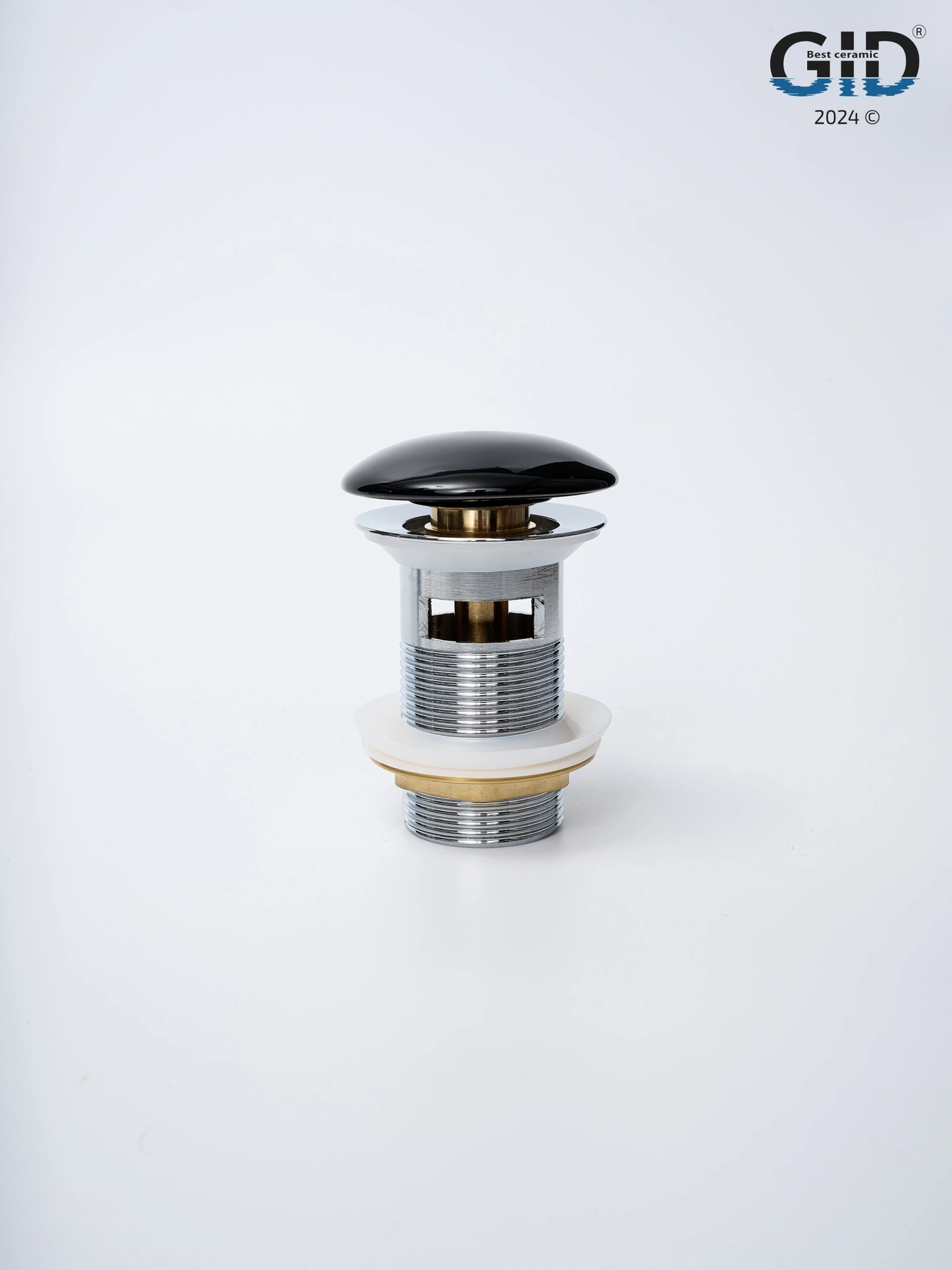 Донный клапан Gid  с переливом Bl100-1 72202K черный глянцевый 7x7x10