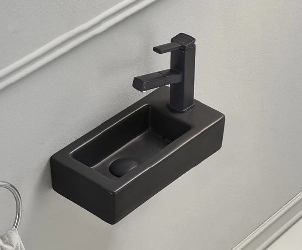 Раковина Gid Bm9272L 62203L подвесная черная матовая 36.5x18x9