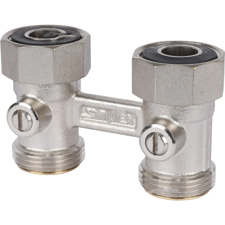 Узел прямой Standard Line D2/50 НВ 3/4"ЕК х 3/4"ЕК радиаторный со встроенными кранами и адаптерами для радиаторов Meibes