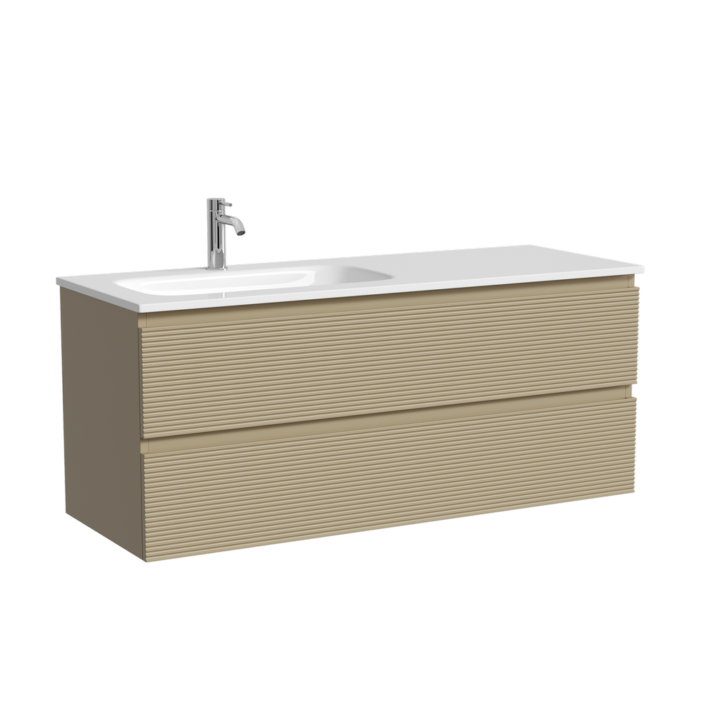 Тумба подвесная SANCOS Folk левая 1190х445х500, c двумя ящиками оснащенными доводчиками, Капучино, арт.FL120LCP