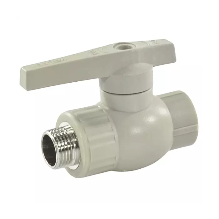 Кран шаровой PP-R серый Дн 25х3/4" НР VALFEX 10144225Г