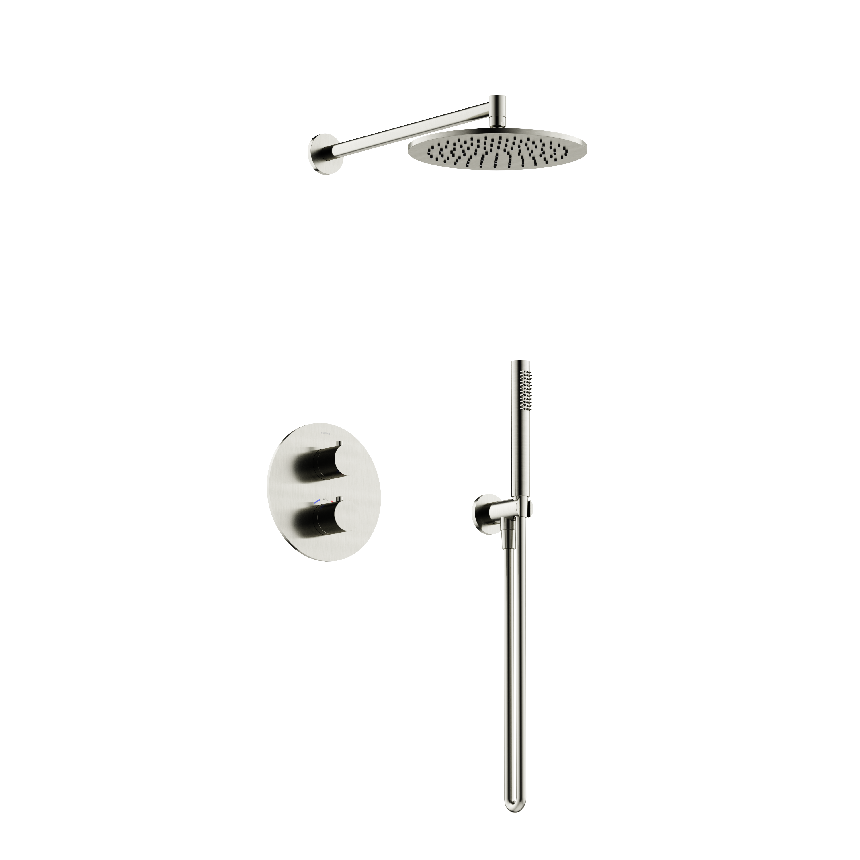 Душевой комплект с термостатом SANCOS Etna, с внутренней частью, брашированный никель, PVD покрытие, арт. SC9010BN