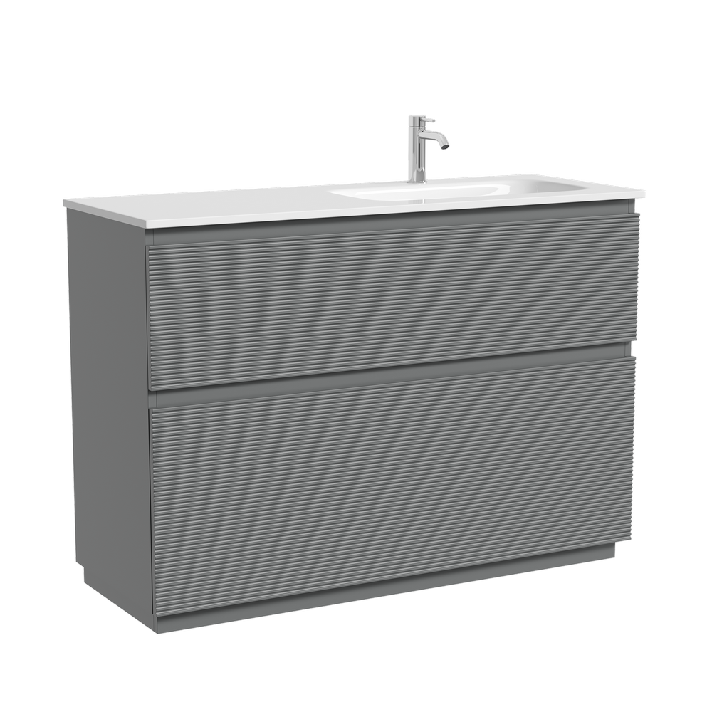 Тумба напольная SANCOS Folk Floor правая 1190х445х850, c двумя ящиками оснащенными доводчиками, Ergraut soft, арт.FL120FRES