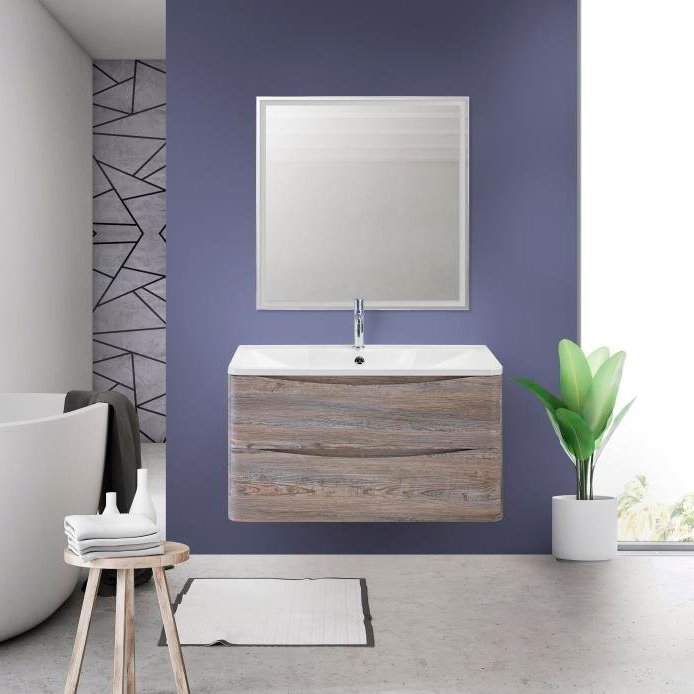 Комплект мебели BelBagno Acqua 90 подвесная, pino scania (ACQUA-900-2C-SO-PS+BB900/455-LV-MR-ALR+SPC-GRT-800-800-LED-TCH)