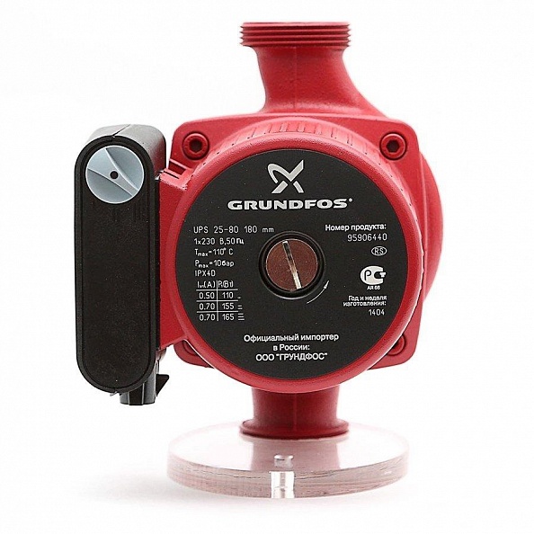Циркуляционный насос Grundfos UPS 25-80 180 с гайками (95906440)