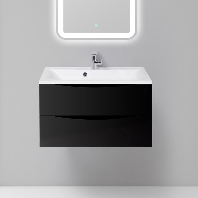 Тумба под раковину BelBagno Marino 80 nero lucido (MARINO-800-2C-SO-NL-P)
