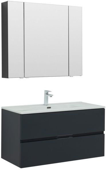 Мебель для ванной Aquanet Алвита New 100 2 ящика, антрацит 00274201