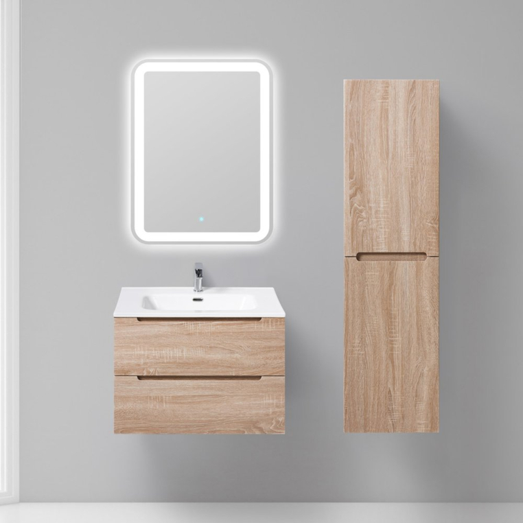 Комплект мебели BelBagno Etna 70 rovere bianco (ETNA-700-2C-SO-WO-P+BB700ETL+SPC-CEZ-700-700-LED-BTN)