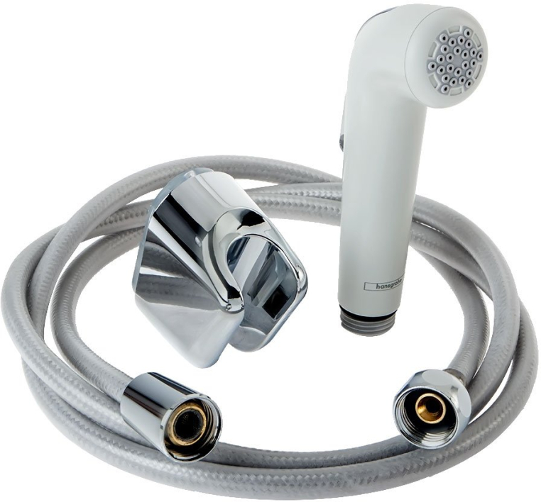 Гигиенический душ Hansgrohe 32122000 со шлангом 160 см, белый/хром