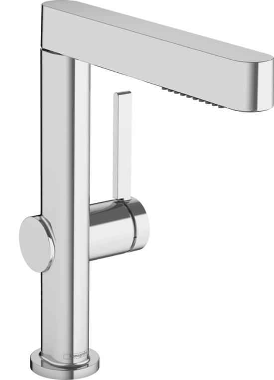 Смеситель для раковины Hansgrohe Finoris 76063000 с вытяжным душем 2jet, со сливным клапаном Push-Open, хром