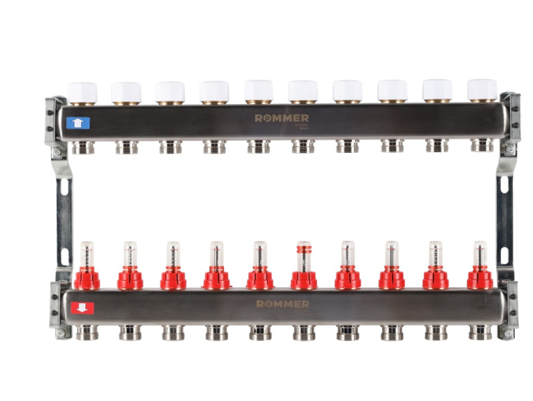 RMS-1200-000010 ROMMER Коллектор из нержавеющей стали с расходомерами 10 вых.