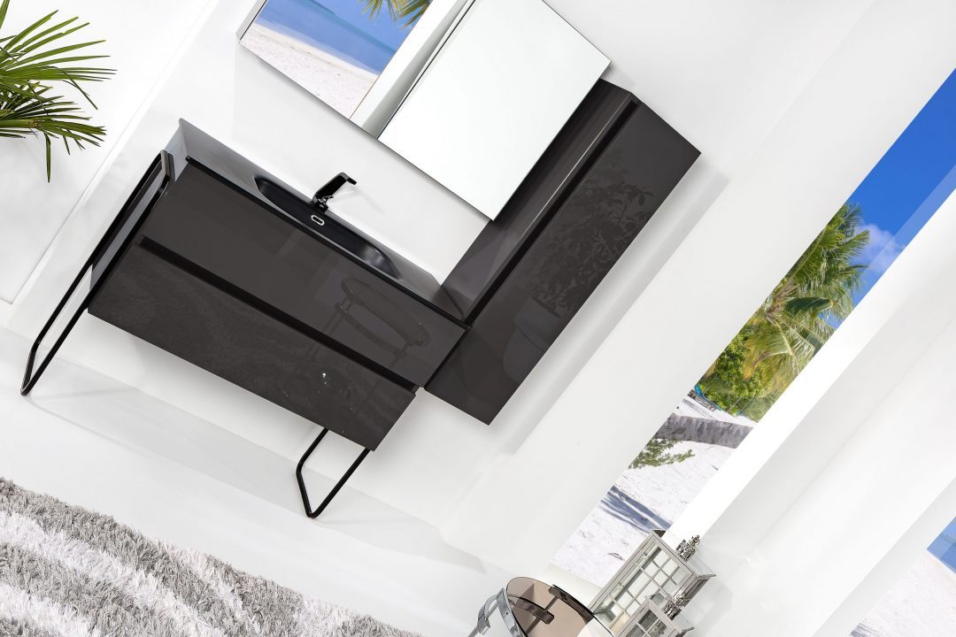 Пенал Vallessi 120*35*28,5cm Антрацит глянец