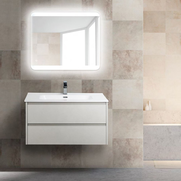 Комплект мебели BelBagno Kraft 90 bianco opaco (KRAFT-900-2C-SO-BO+BB900ETL+SPC-CEZ-800-700-LED-BTN)