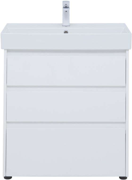 Тумба под раковину Aquanet Nova Lite 75 белый глянец (3 ящика) 00302472
