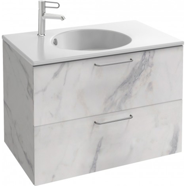 Тумба с раковиной Jacob Delafon Odeon Rive Gauche EB2522-R5-NR4+EXAW112-Z-0, белая