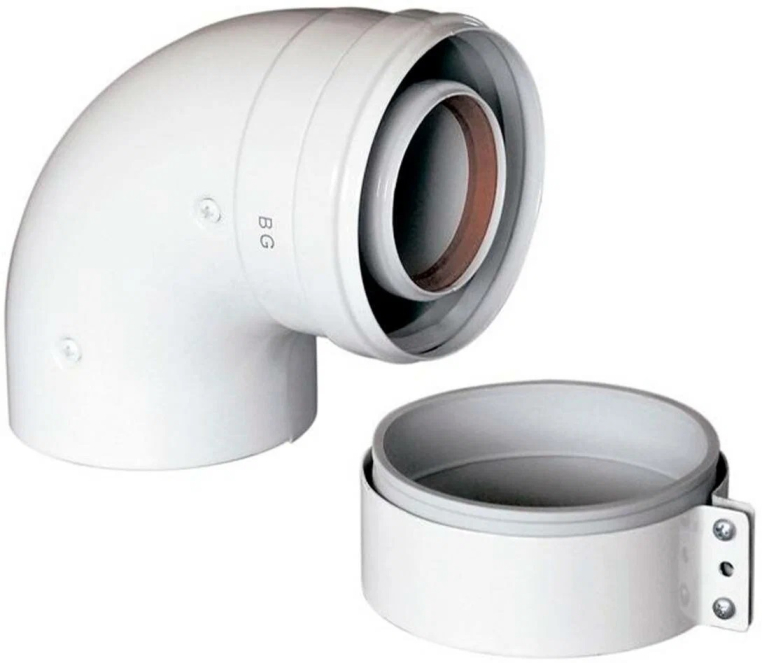 Отвод коаксиального дымоотвода BAXI 125/80 90 градусов KHG714088711