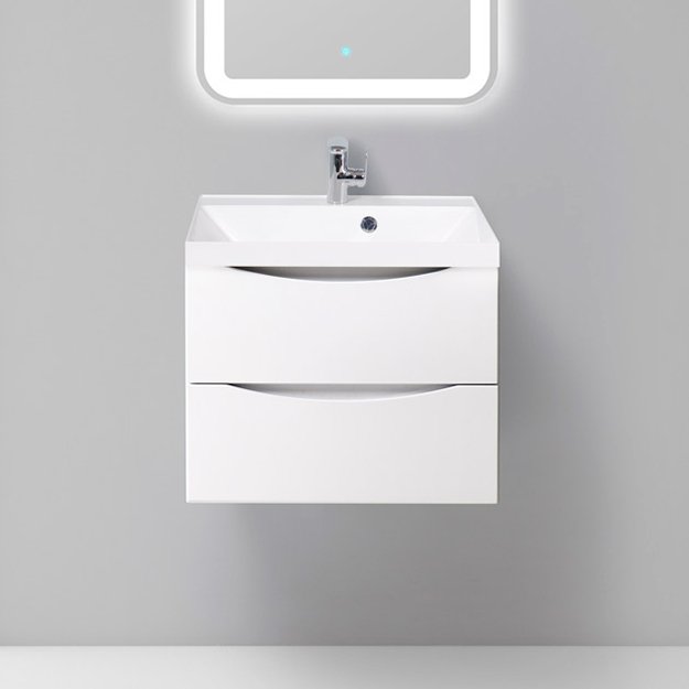 Тумба под раковину BelBagno Marino 60 bianco lucido подвесная (MARINO-600-2C-SO-BL-P)