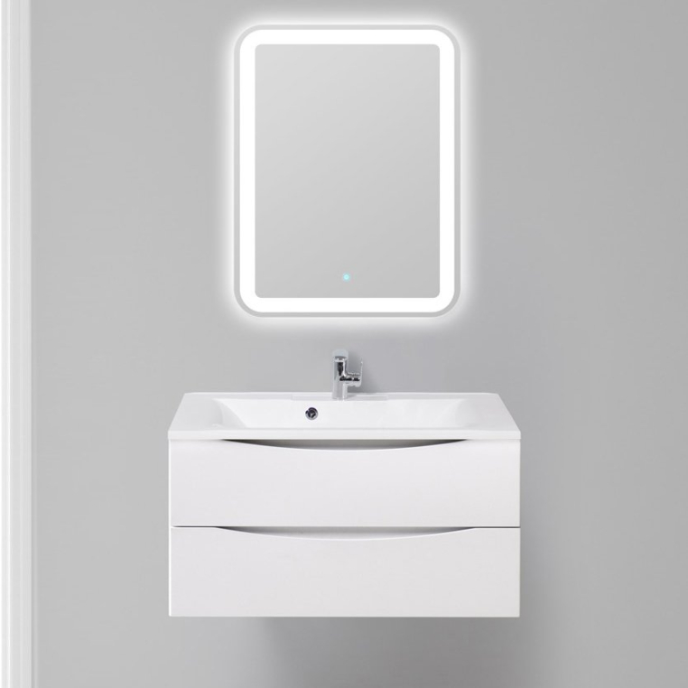 Комплект мебели BelBagno Marino 90 bianco opaco (MARINO-900-2C-SO-BO-P+BB900/450-LV-MR-PR+SPC-MAR-600-800-LED-TCH)
