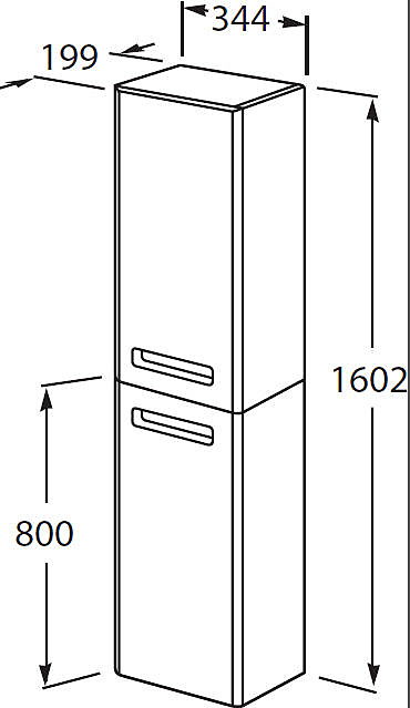 Пенал подвесной Roca GAP 34x160 (правый) белый глянец ZRU9302883