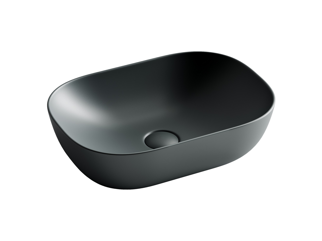 Накладные раковины CERAMICANOVA CN6009MDH Умывальник чаша накладная прямоугольная Темный Антрацит Матовый Element 455*325*135 мм