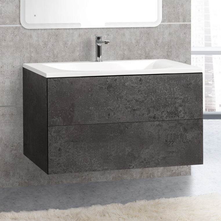 Тумба с раковиной Cezares Premier HPL 100 BLUM EST manganese (PREMIER-HPL-100-2C-SO-MGN-BLUM-EST+CEZ1000/500-LV-MR)