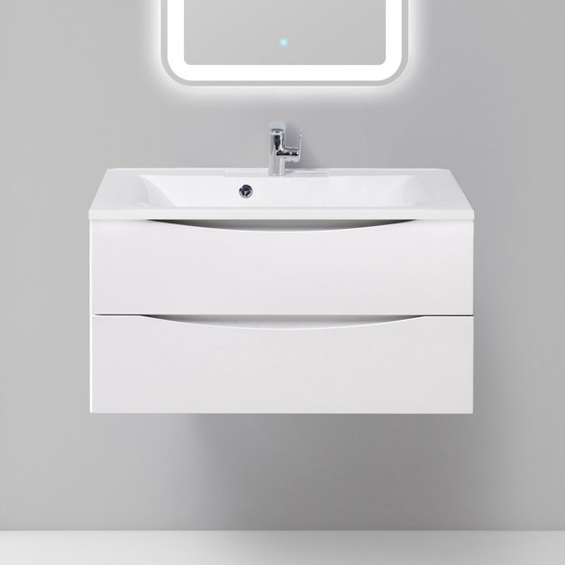 Тумба с раковиной BelBagno Marino 90 bianco opaco (MARINO-900-2C-SO-BO-P+BB900/450-LV-MR-AST)