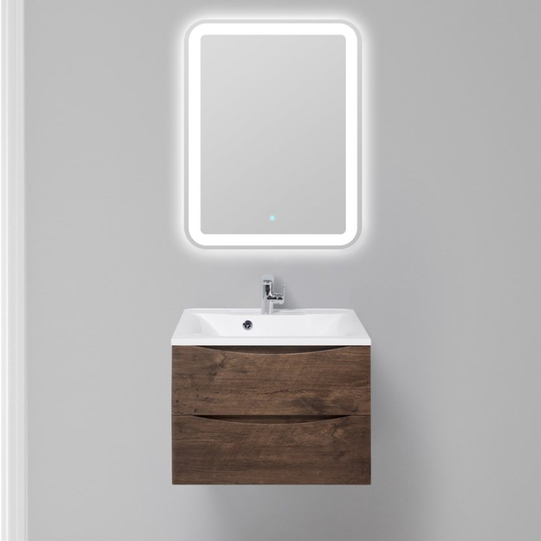 Комплект мебели BelBagno Marino 65 rovere moro (MARINO-650-2C-SO-RW-P+BB650/450-LV-MR-PR+SPC-MAR-600-800-LED-TCH)