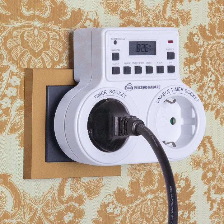 Розетка с таймером Elektrostandard TMH-E TMH-E-5 16A x2 IP20