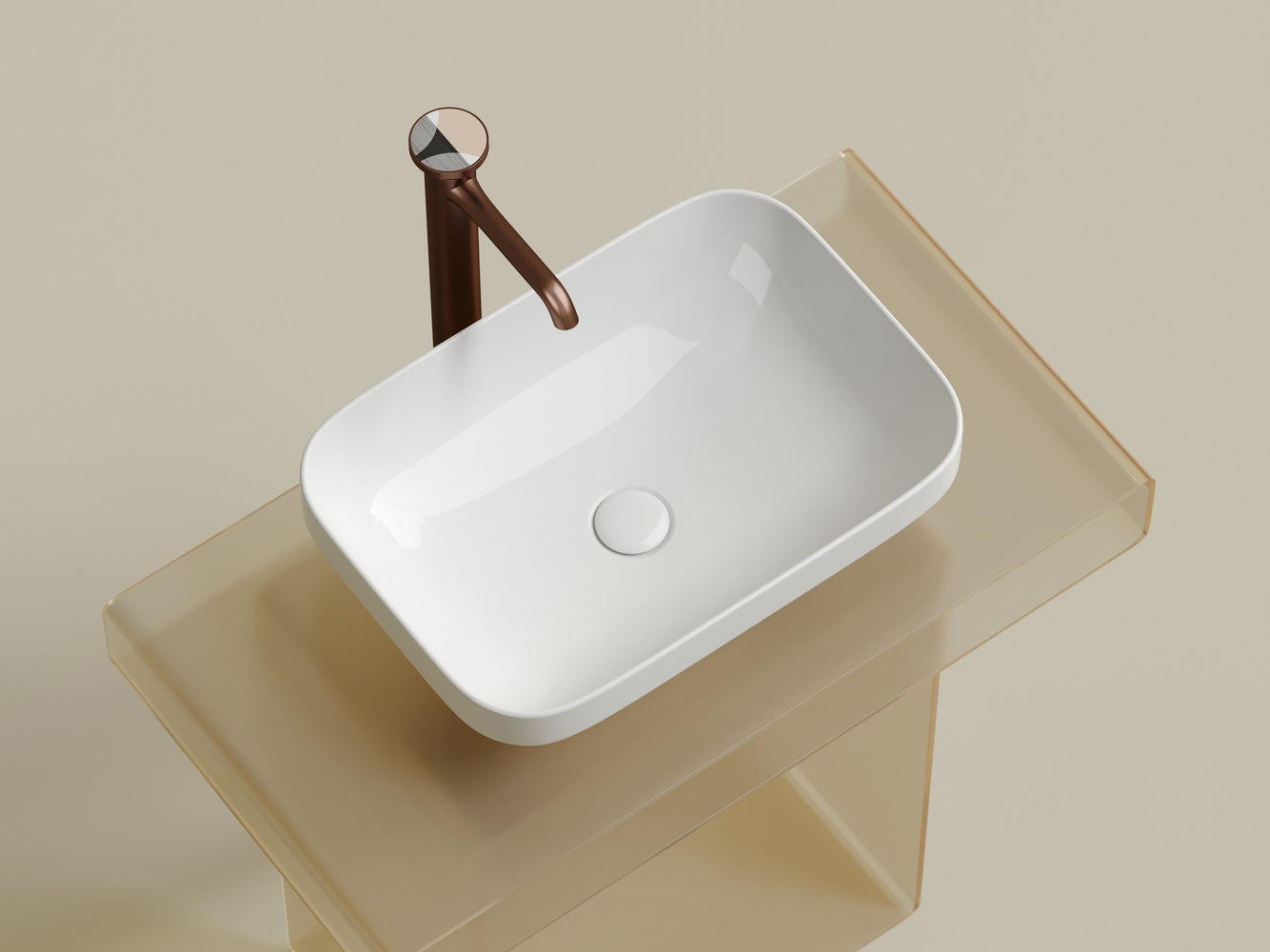 Умывальник чаша накладная прямоугольная Element 500x359x145мм