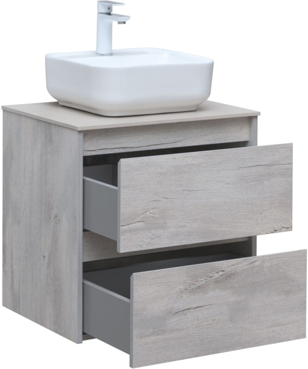 Тумба под раковину Aquanet Nova Lite 60 дуб белый (2 ящика) 00287874