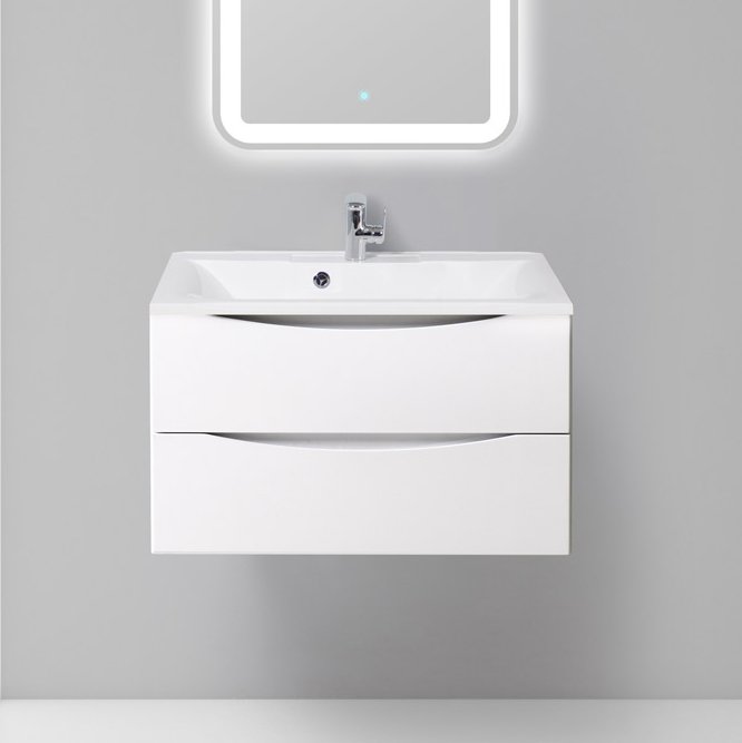 Тумба под раковину BelBagno Marino 80 bianco lucido подвесная (MARINO-800-2C-SO-BL-P)