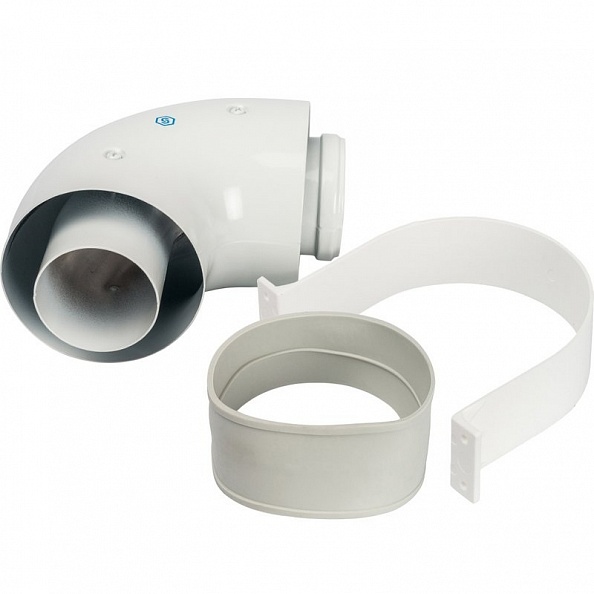 STOUT Отвод 90° Ø60/100 п/м уплотнение и хомут в комплекте (SCA-6010-000090)